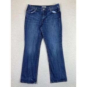 Levis 505 Straight Jeans Women's 16 34x30 Blue Mid Rise Stretch Denim